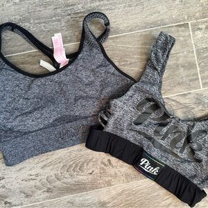 Two PINK size Small unlined sports bras
